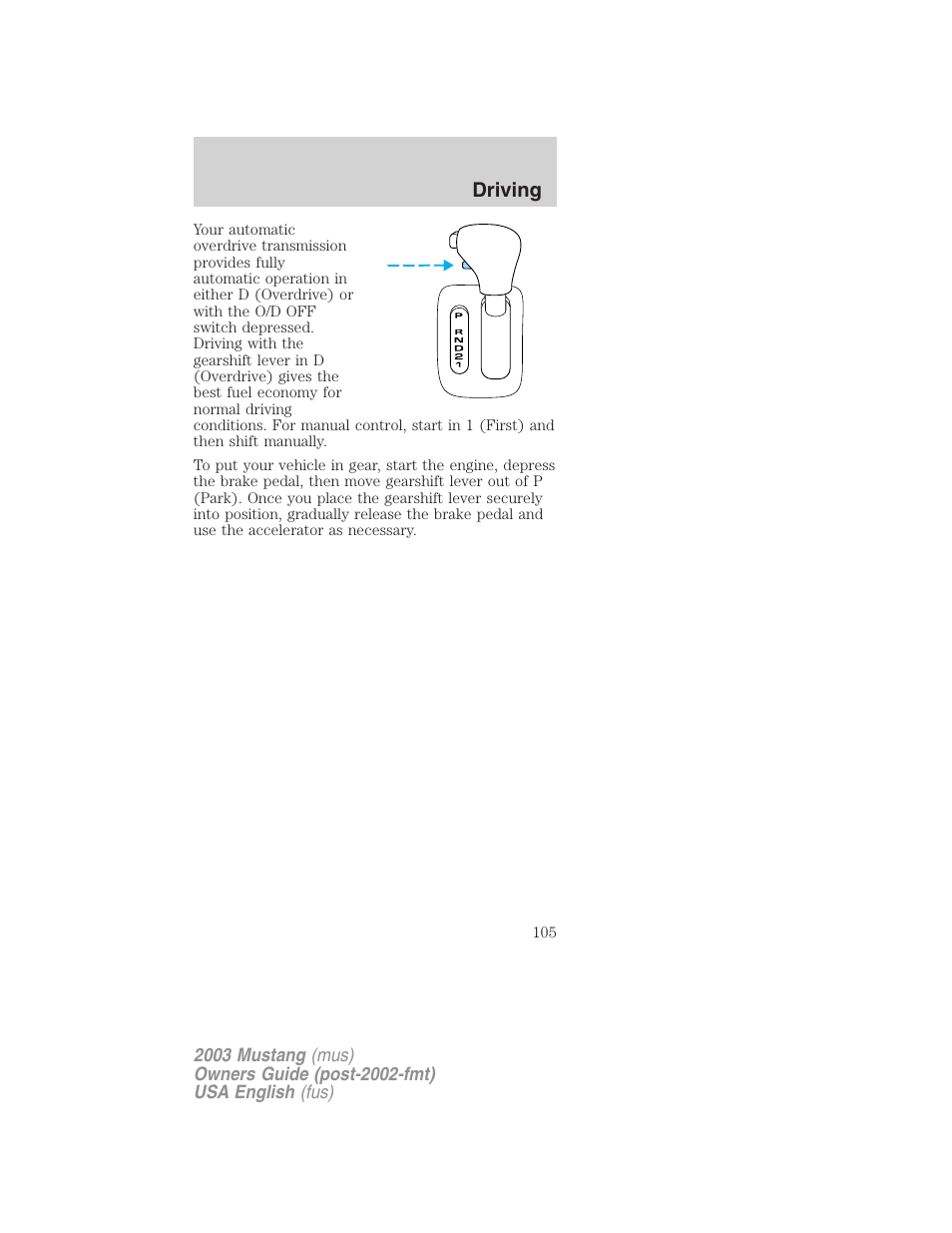 FORD 2003 Mustang v.5 User Manual | Page 105 / 216