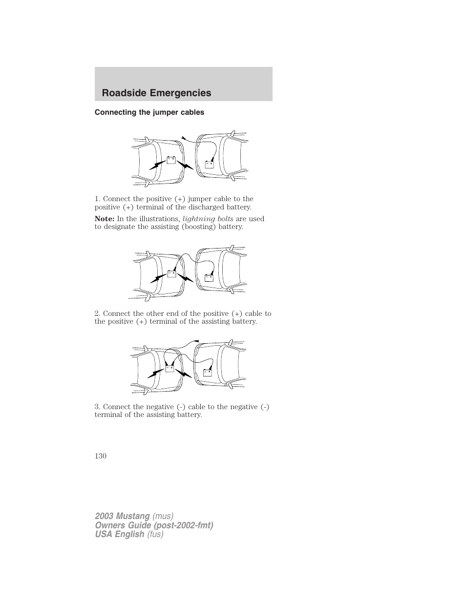 Roadside emergencies | FORD 2003 Mustang v.5 User Manual | Page 130 / 216