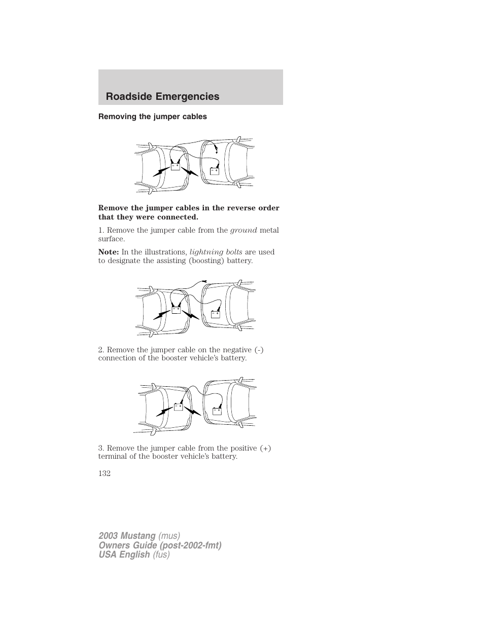 Roadside emergencies | FORD 2003 Mustang v.5 User Manual | Page 132 / 216