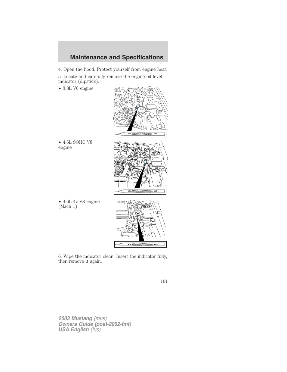 Maintenance and specifications | FORD 2003 Mustang v.5 User Manual | Page 161 / 216