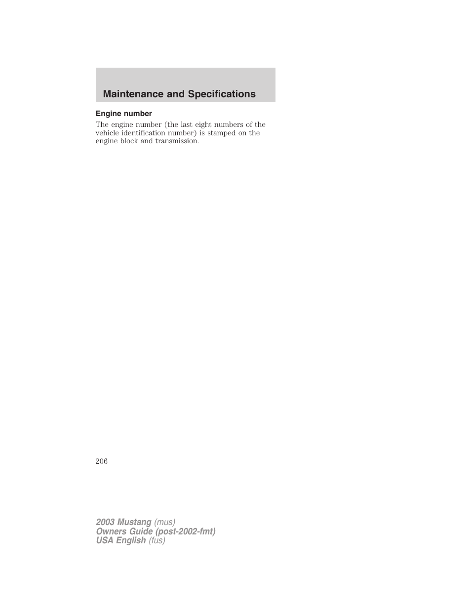 FORD 2003 Mustang v.5 User Manual | Page 206 / 216