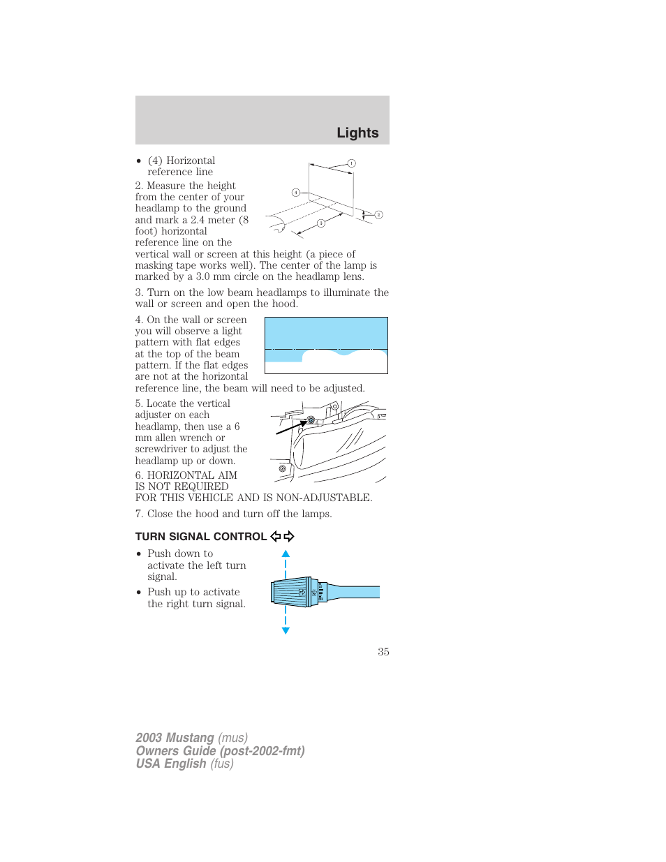 Lights | FORD 2003 Mustang v.5 User Manual | Page 35 / 216