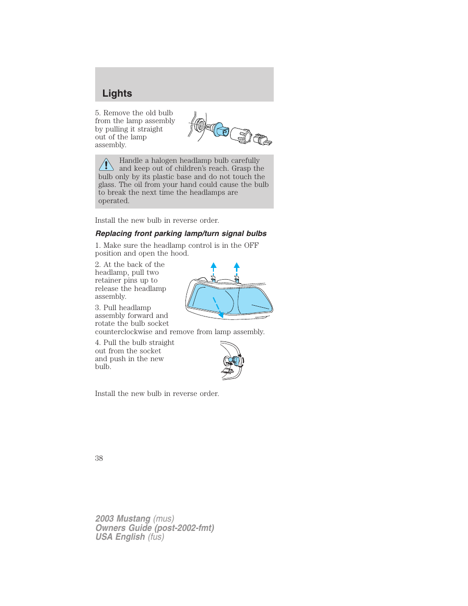 Lights | FORD 2003 Mustang v.5 User Manual | Page 38 / 216