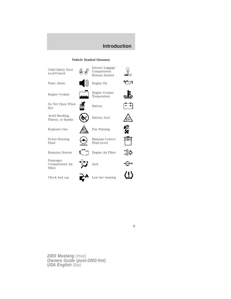 Introduction | FORD 2003 Mustang v.5 User Manual | Page 9 / 216