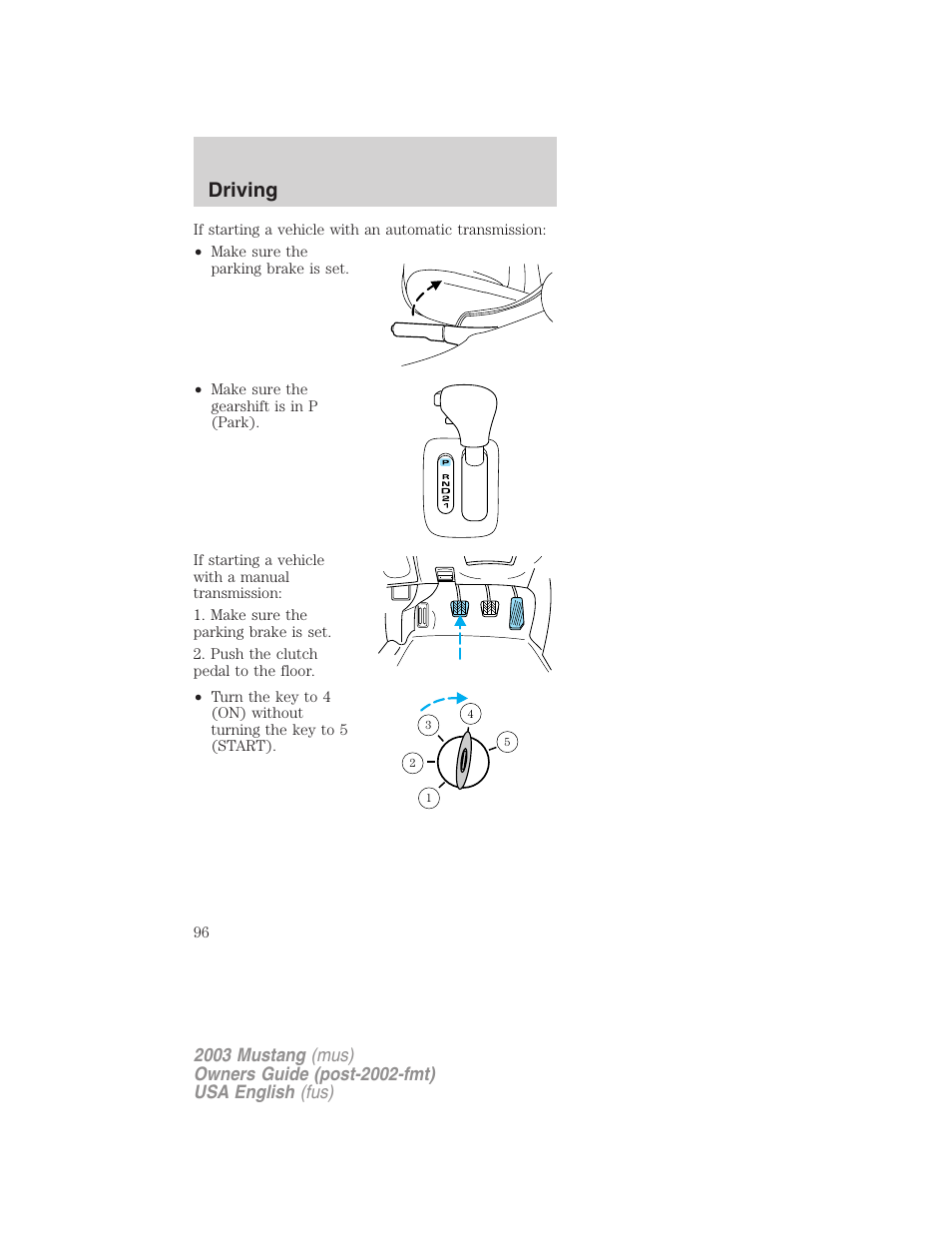 Driving | FORD 2003 Mustang v.5 User Manual | Page 96 / 216
