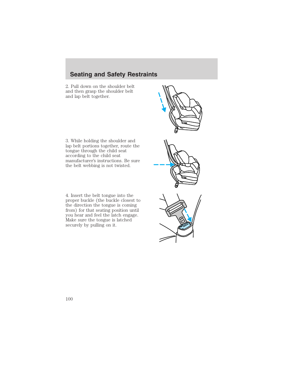 Seating and safety restraints | FORD 2003 Ranger v.1 User Manual | Page 100 / 248