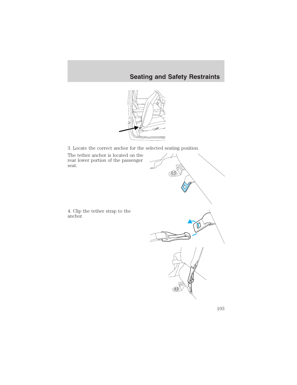 Seating and safety restraints | FORD 2003 Ranger v.1 User Manual | Page 103 / 248