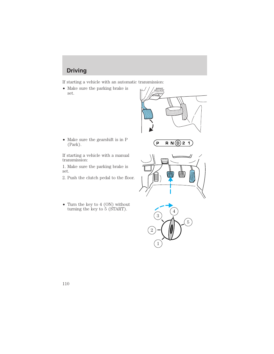 Driving | FORD 2003 Ranger v.1 User Manual | Page 110 / 248