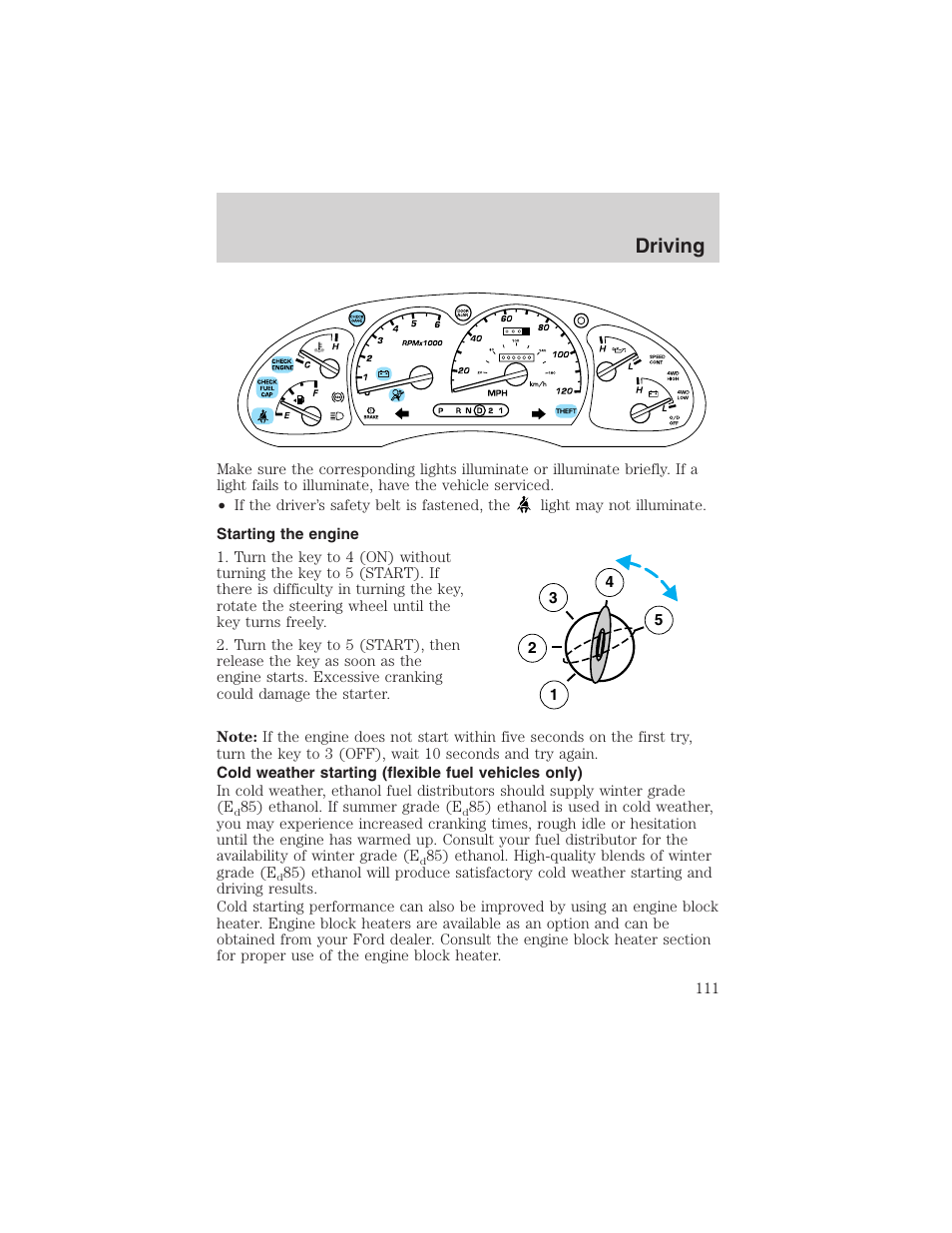 Driving | FORD 2003 Ranger v.1 User Manual | Page 111 / 248