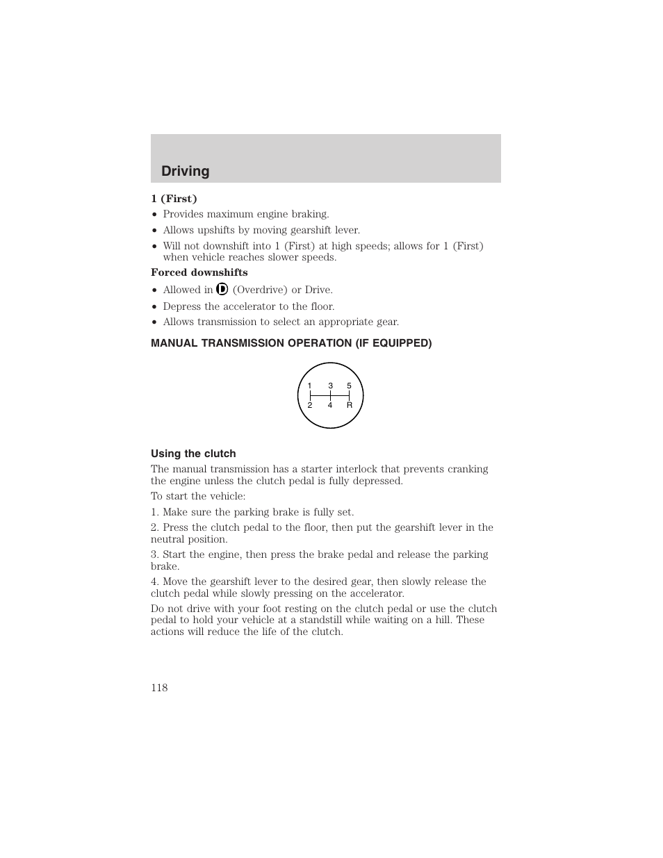 Driving | FORD 2003 Ranger v.1 User Manual | Page 118 / 248