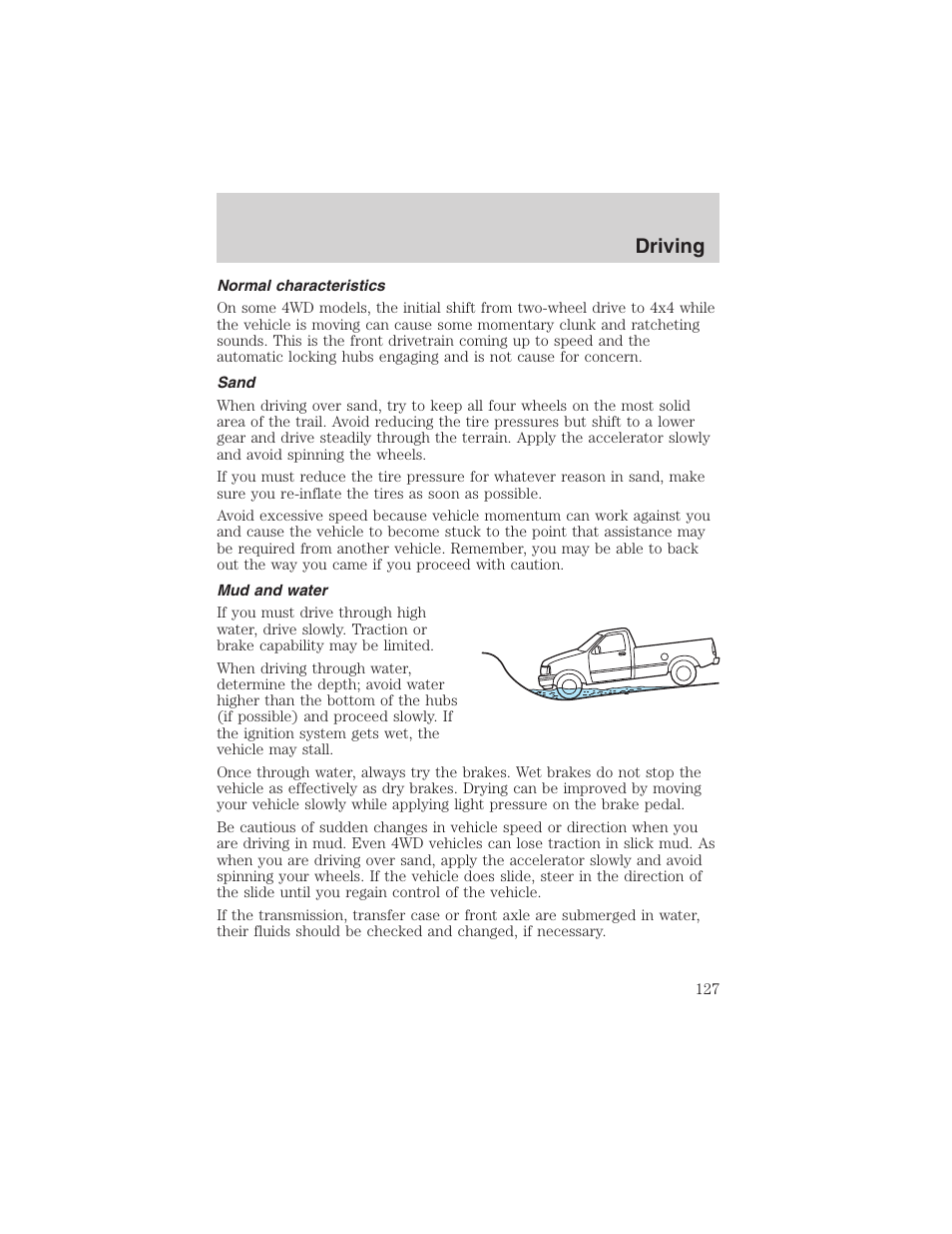 Driving | FORD 2003 Ranger v.1 User Manual | Page 127 / 248