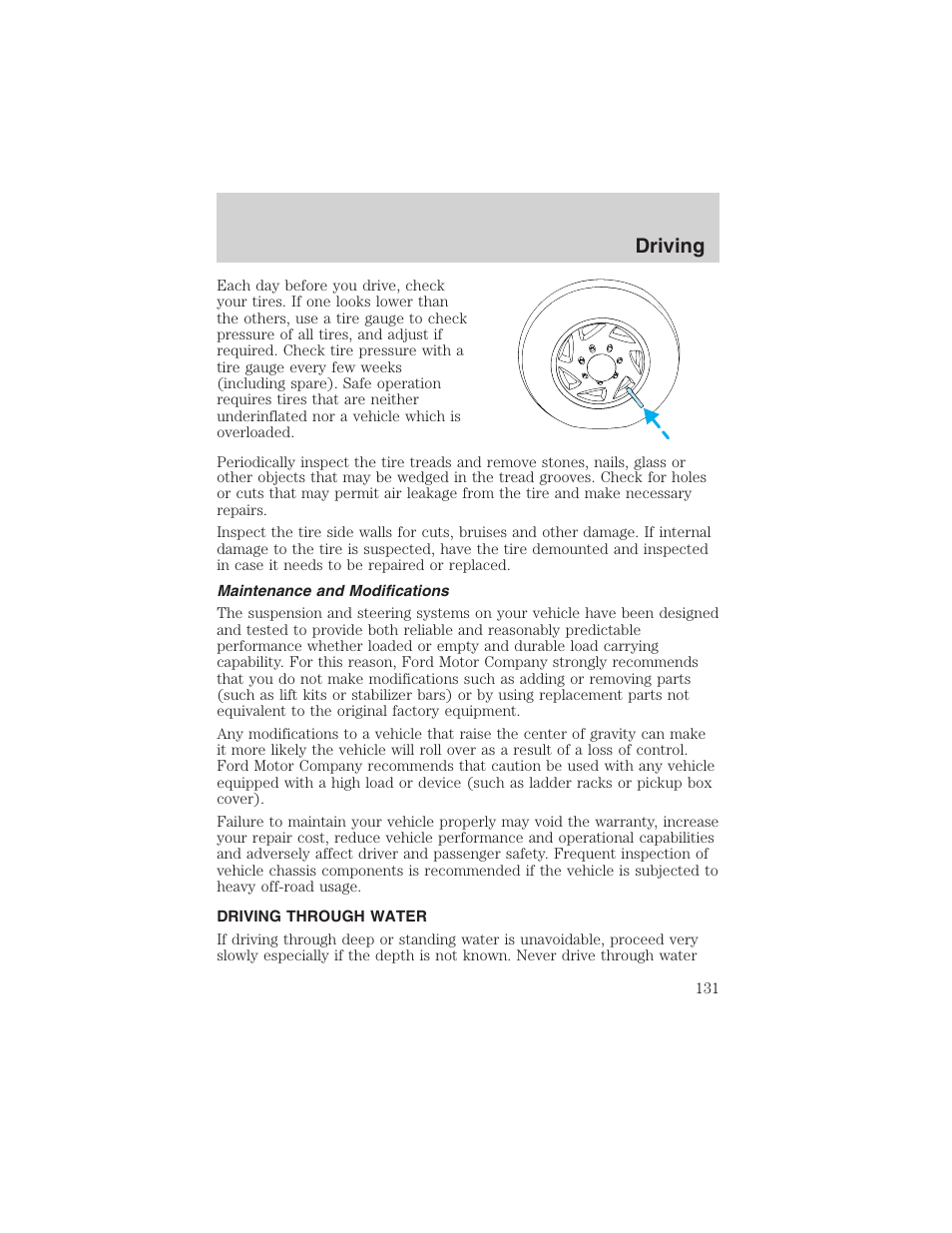 Driving | FORD 2003 Ranger v.1 User Manual | Page 131 / 248