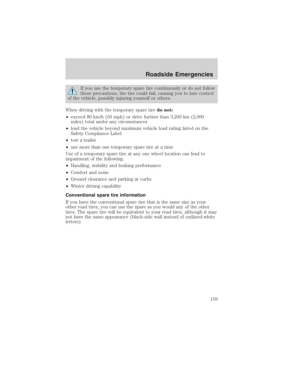 Roadside emergencies | FORD 2003 Ranger v.1 User Manual | Page 159 / 248