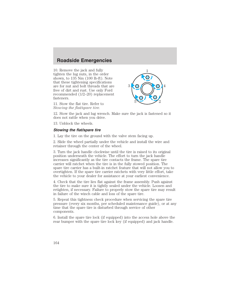 Roadside emergencies | FORD 2003 Ranger v.1 User Manual | Page 164 / 248