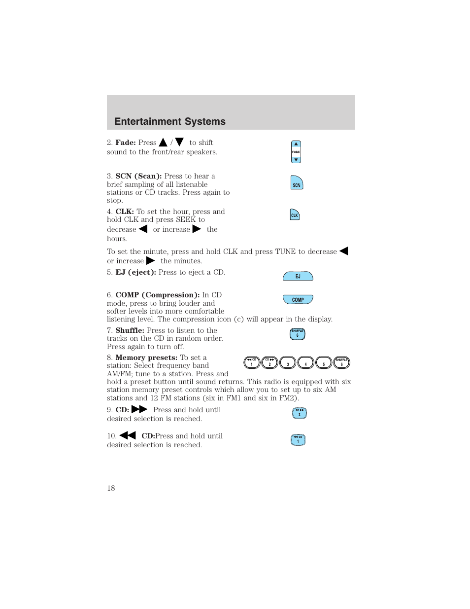 Entertainment systems | FORD 2003 Ranger v.1 User Manual | Page 18 / 248