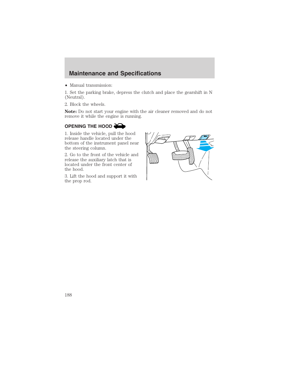 Maintenance and specifications | FORD 2003 Ranger v.1 User Manual | Page 188 / 248