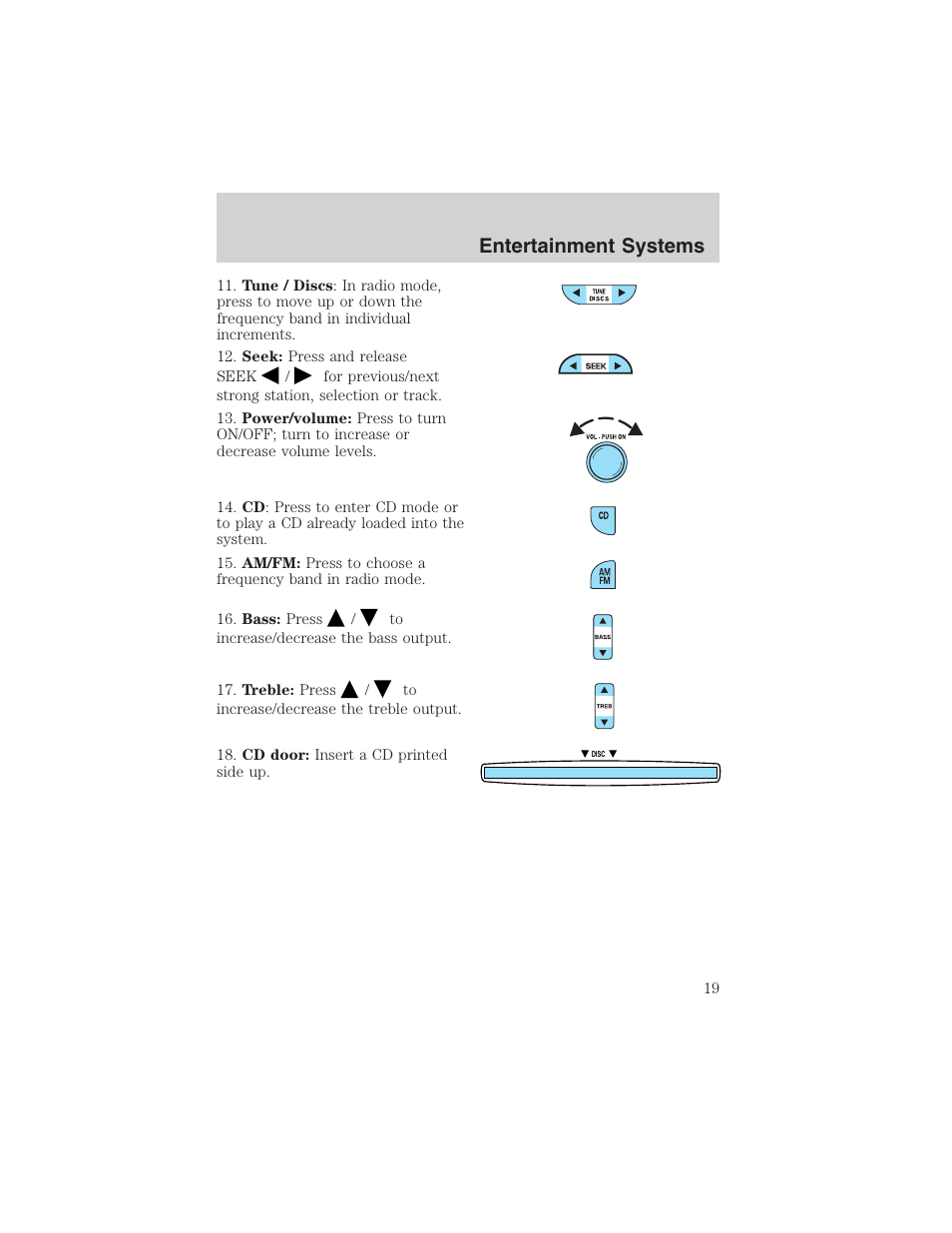 Entertainment systems | FORD 2003 Ranger v.1 User Manual | Page 19 / 248