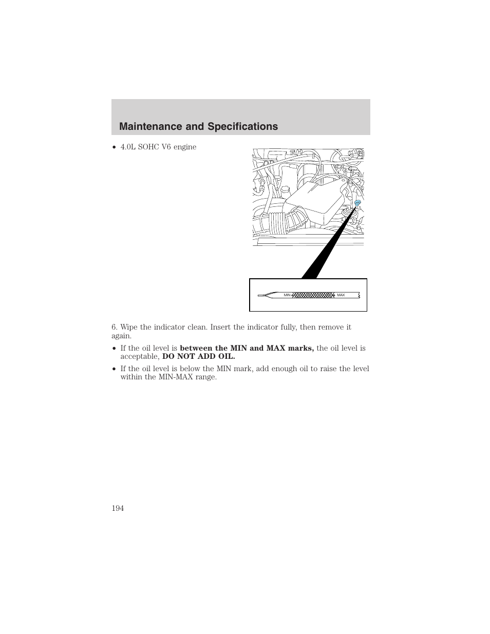 Maintenance and specifications | FORD 2003 Ranger v.1 User Manual | Page 194 / 248