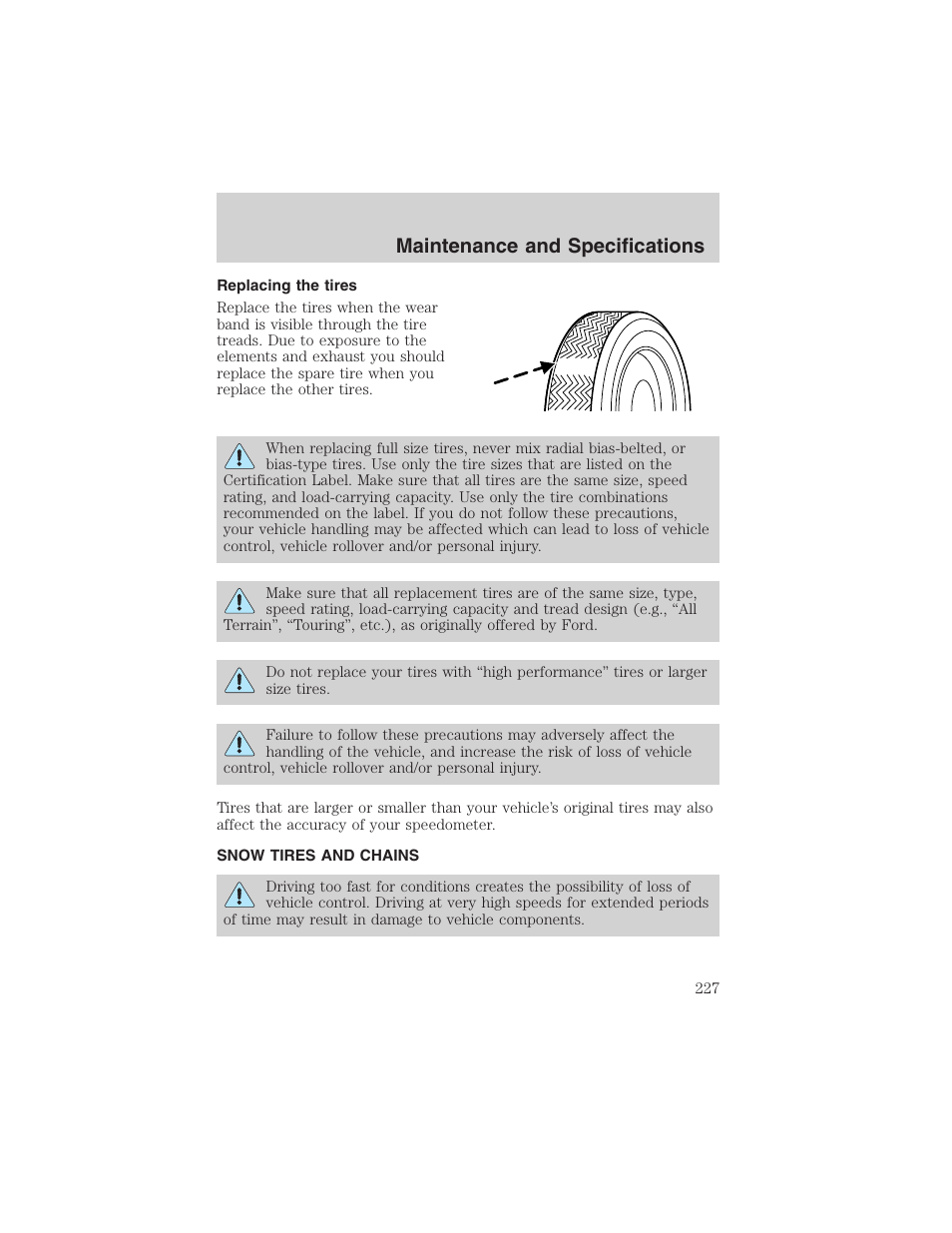 Maintenance and specifications | FORD 2003 Ranger v.1 User Manual | Page 227 / 248