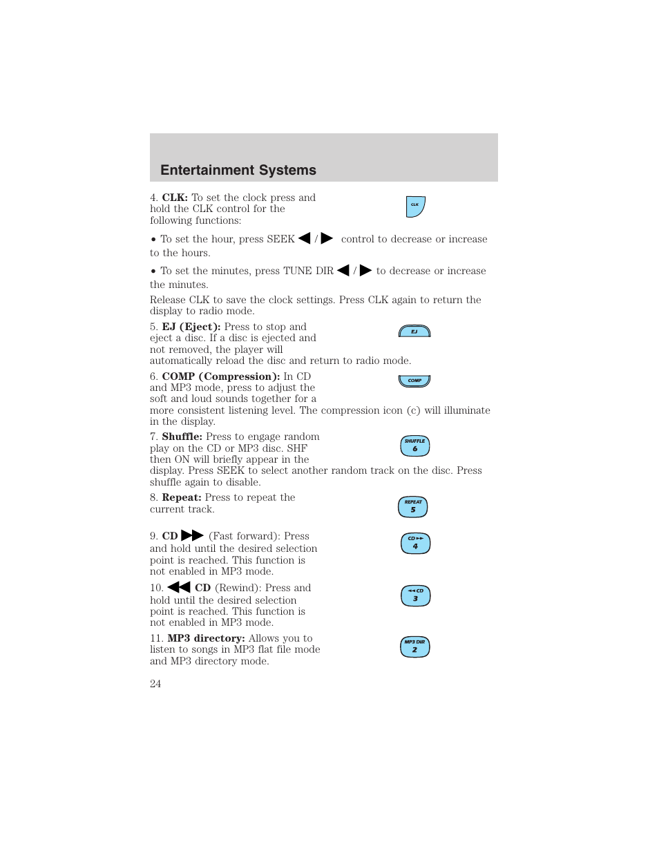 Entertainment systems | FORD 2003 Ranger v.1 User Manual | Page 24 / 248