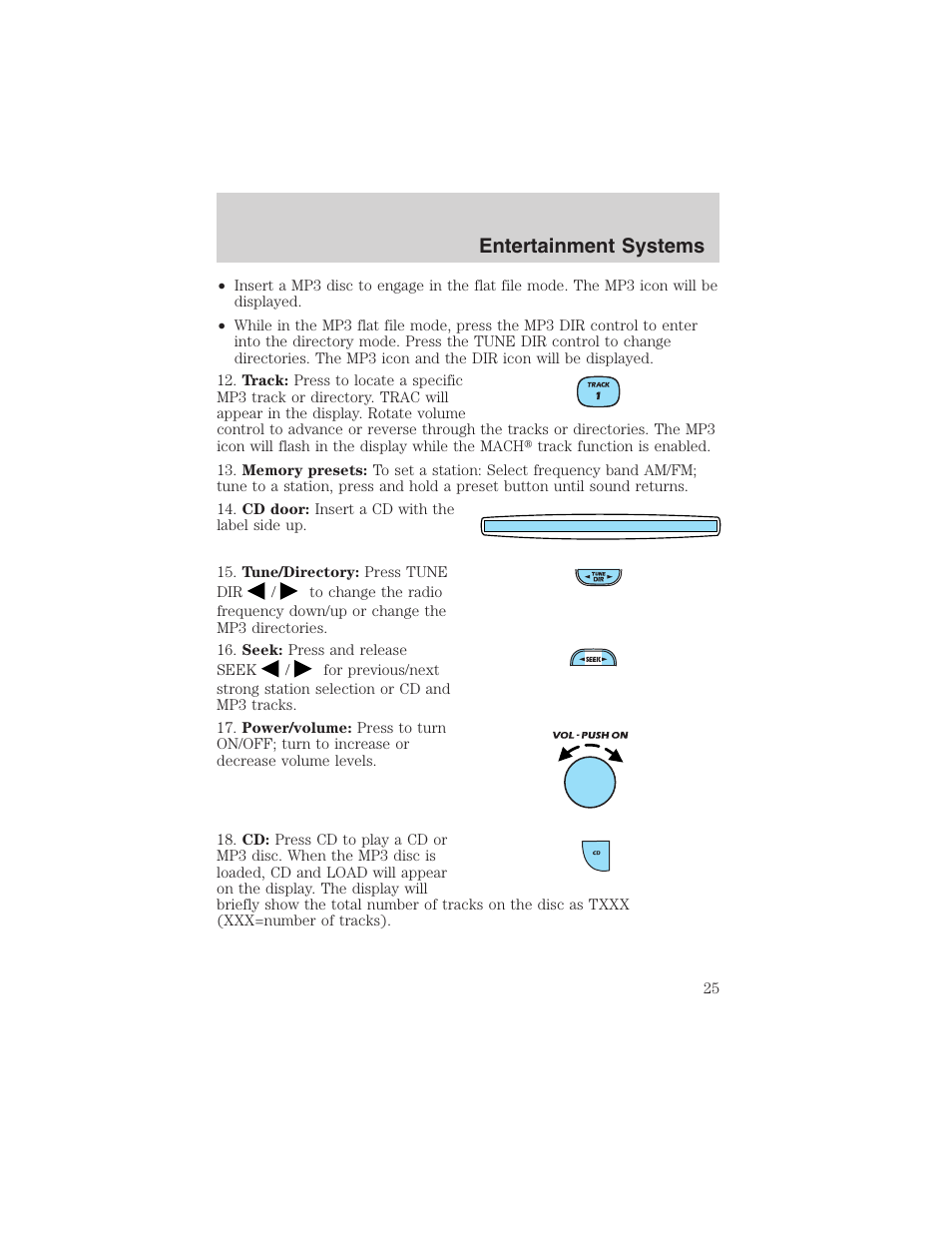 Entertainment systems | FORD 2003 Ranger v.1 User Manual | Page 25 / 248