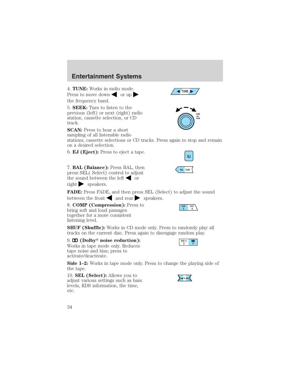 Entertainment systems | FORD 2003 Ranger v.1 User Manual | Page 34 / 248