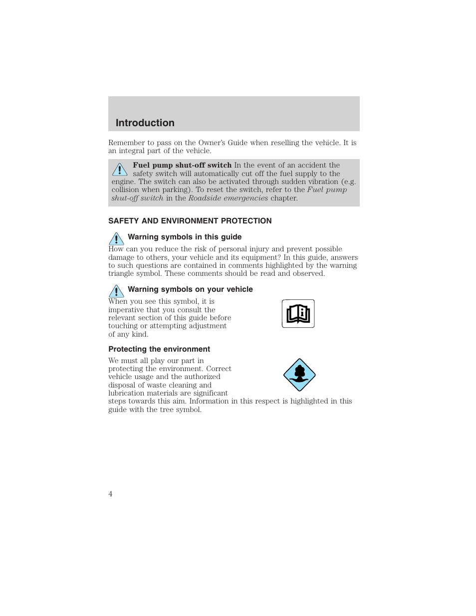 Introduction | FORD 2003 Ranger v.1 User Manual | Page 4 / 248