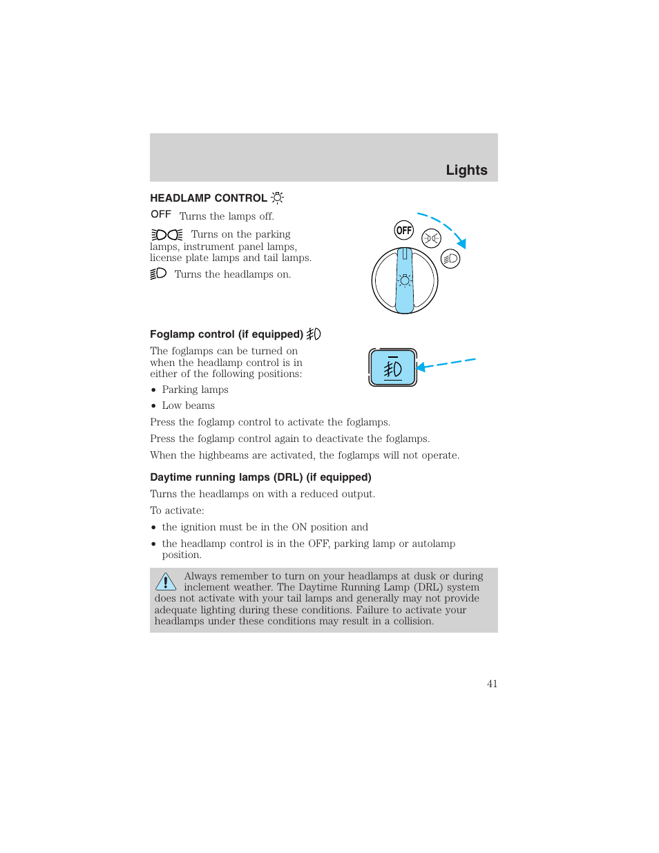 Lights | FORD 2003 Ranger v.1 User Manual | Page 41 / 248