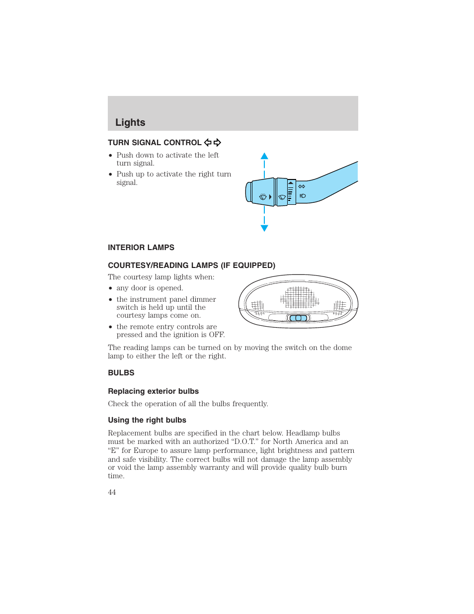 Lights | FORD 2003 Ranger v.1 User Manual | Page 44 / 248