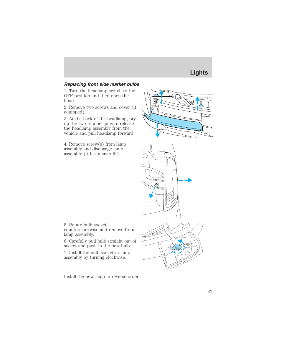 Lights | FORD 2003 Ranger v.1 User Manual | Page 47 / 248