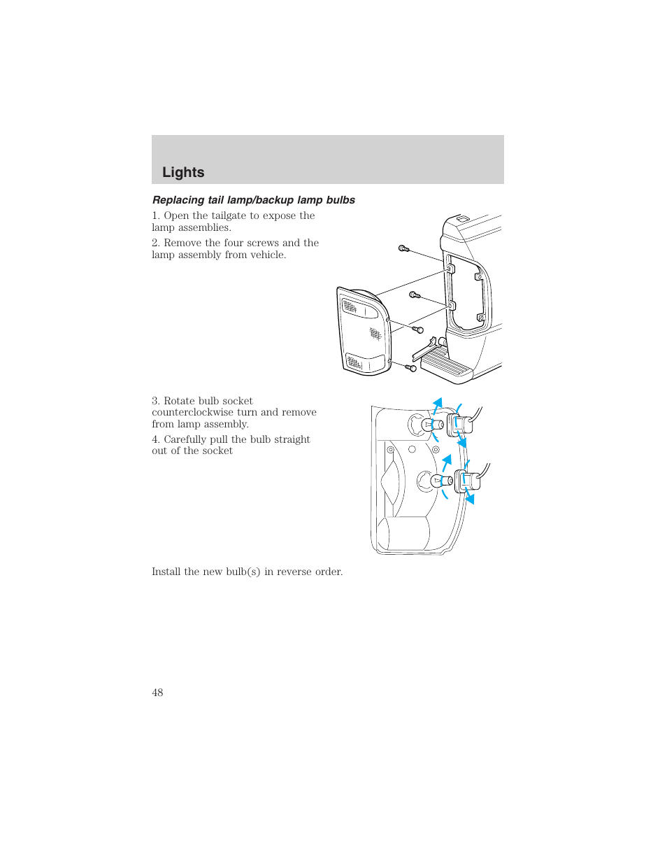 Lights | FORD 2003 Ranger v.1 User Manual | Page 48 / 248