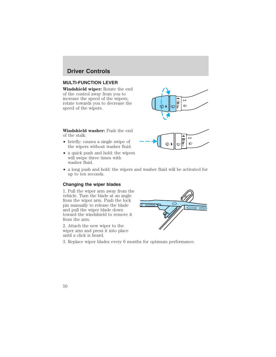 Driver controls | FORD 2003 Ranger v.1 User Manual | Page 50 / 248