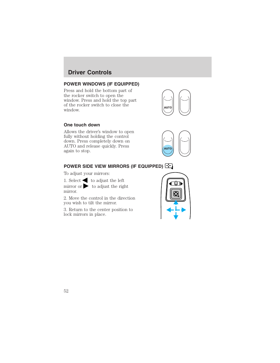 Driver controls | FORD 2003 Ranger v.1 User Manual | Page 52 / 248