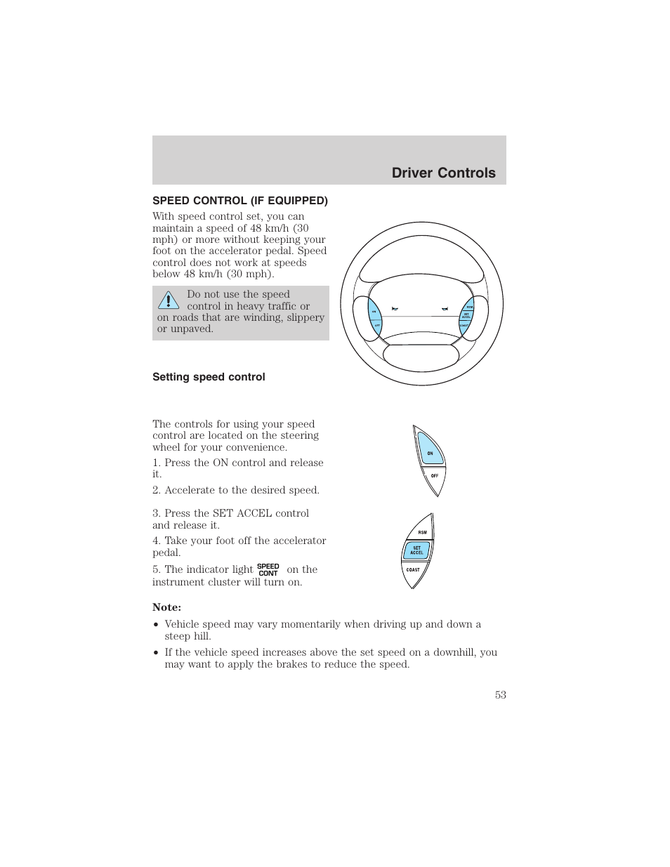 Driver controls | FORD 2003 Ranger v.1 User Manual | Page 53 / 248