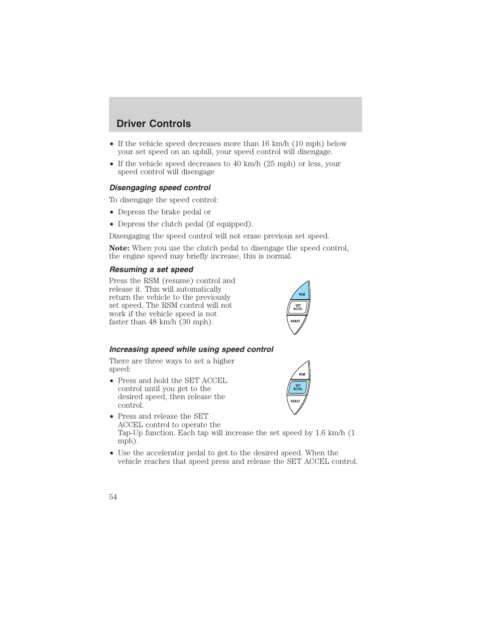 Driver controls | FORD 2003 Ranger v.1 User Manual | Page 54 / 248