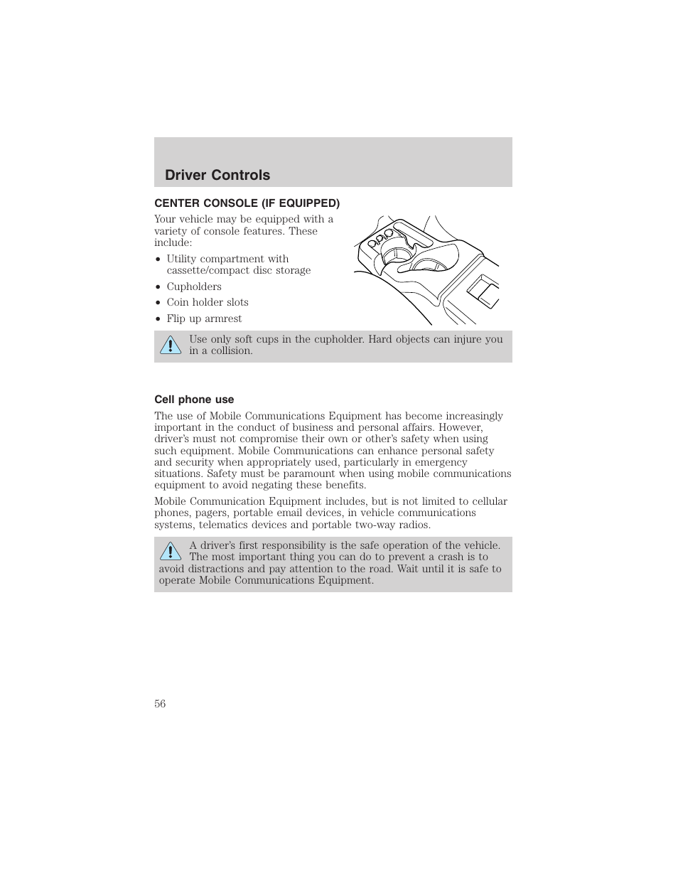 Driver controls | FORD 2003 Ranger v.1 User Manual | Page 56 / 248