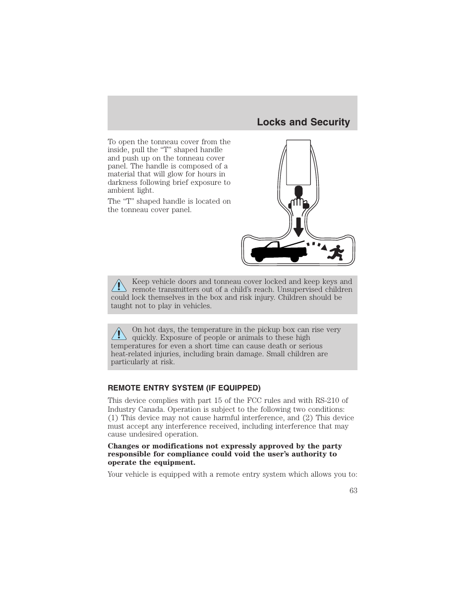 Locks and security | FORD 2003 Ranger v.1 User Manual | Page 63 / 248