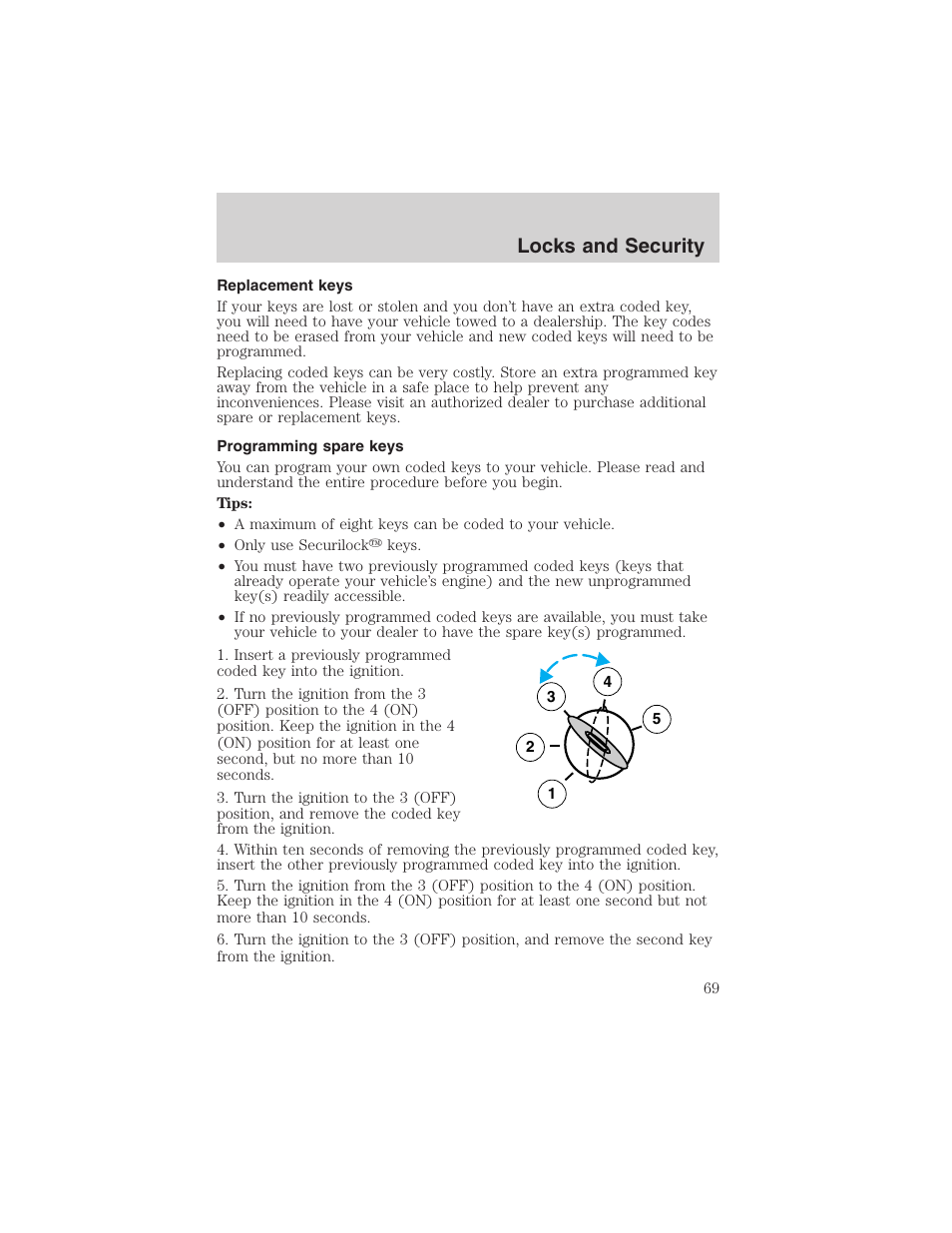 Locks and security | FORD 2003 Ranger v.1 User Manual | Page 69 / 248