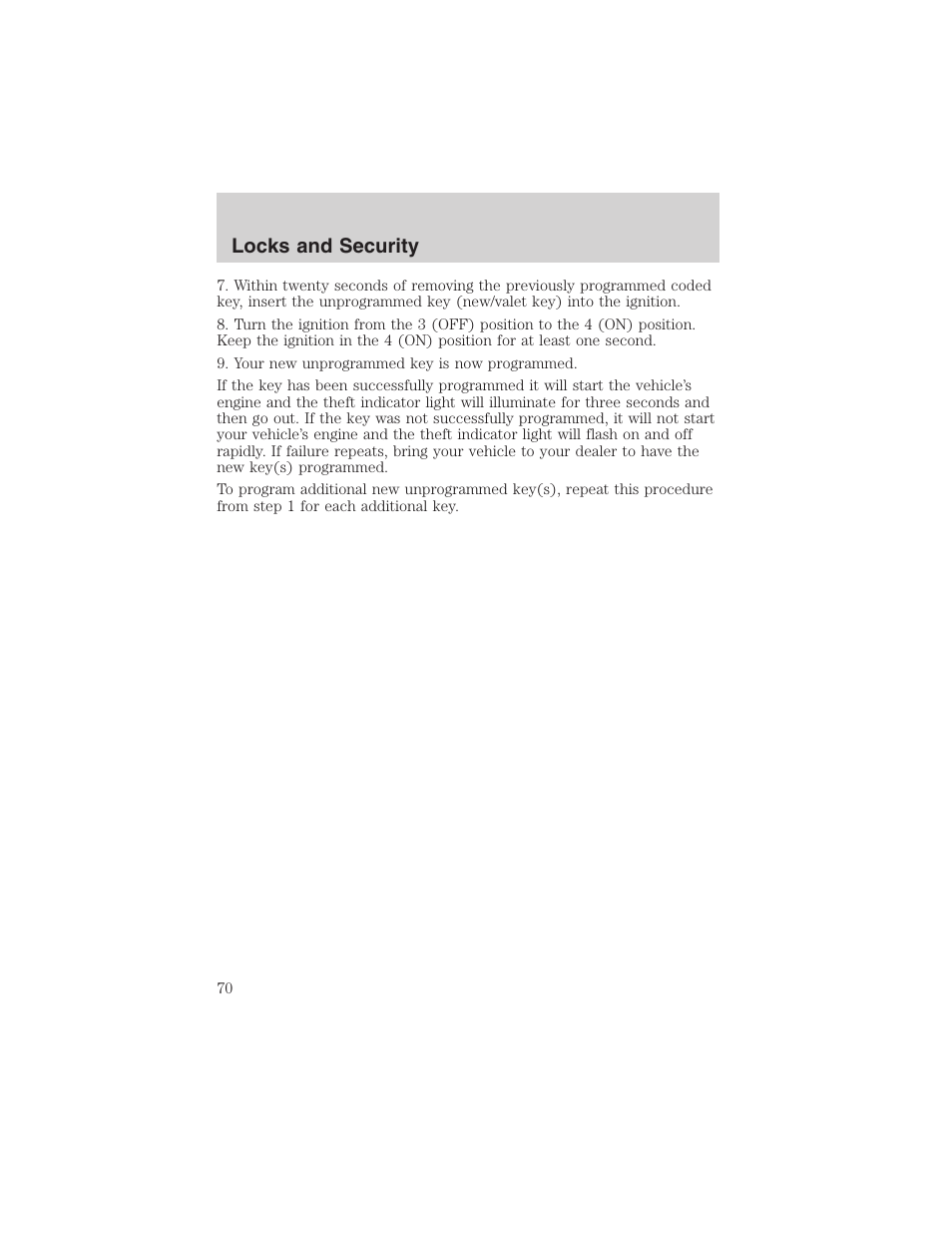 Locks and security | FORD 2003 Ranger v.1 User Manual | Page 70 / 248