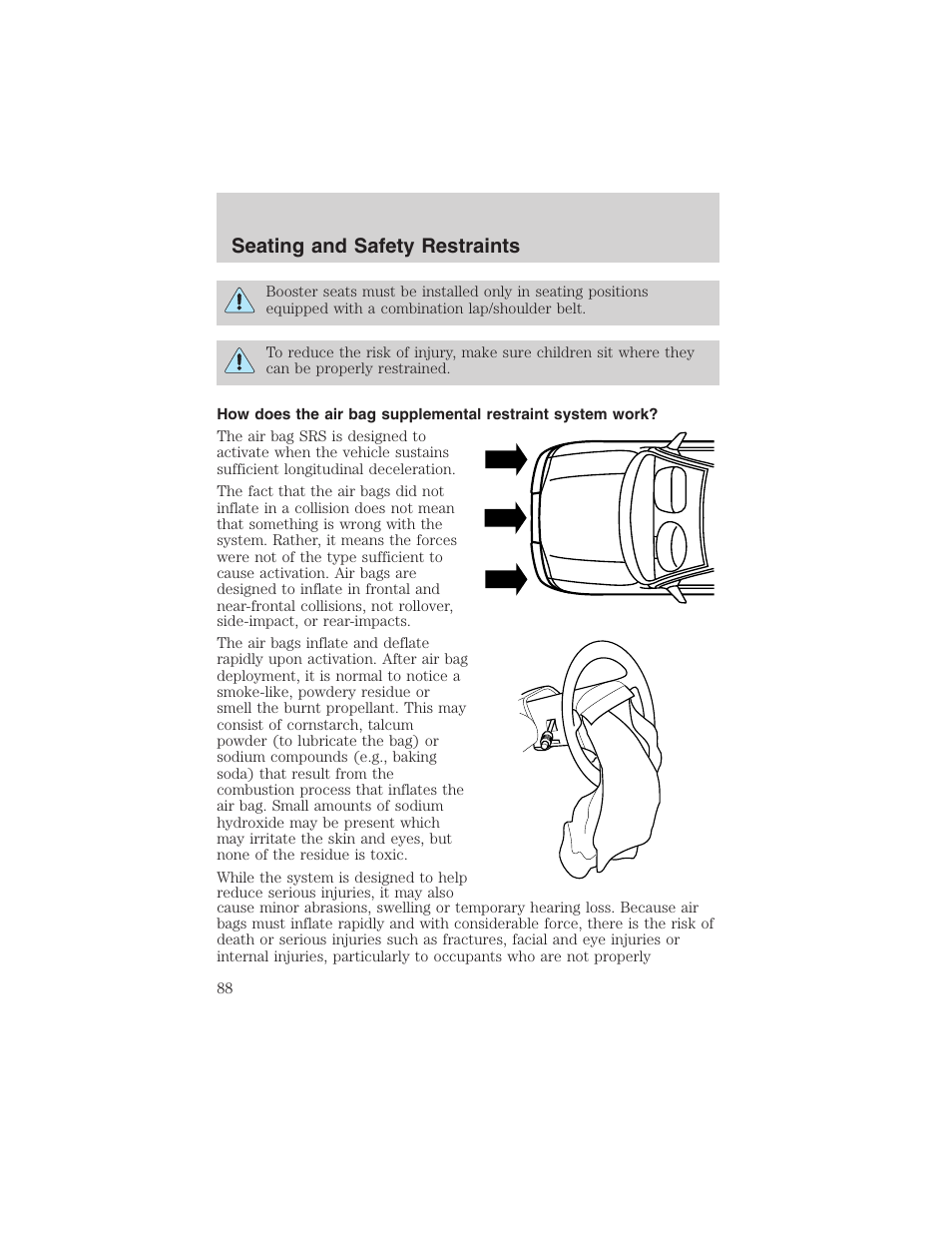 Seating and safety restraints | FORD 2003 Ranger v.1 User Manual | Page 88 / 248