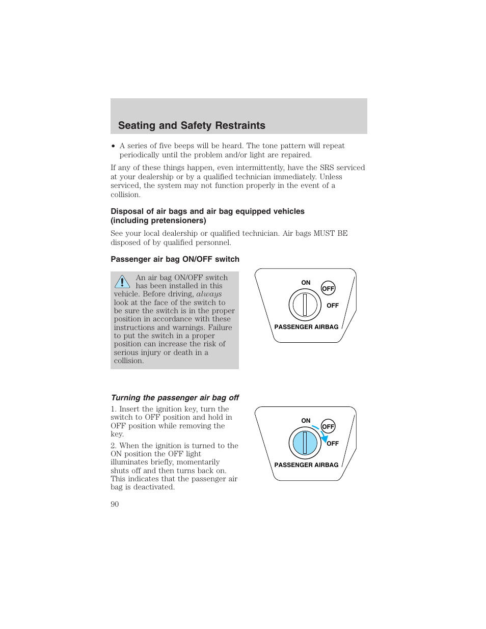 Seating and safety restraints | FORD 2003 Ranger v.1 User Manual | Page 90 / 248