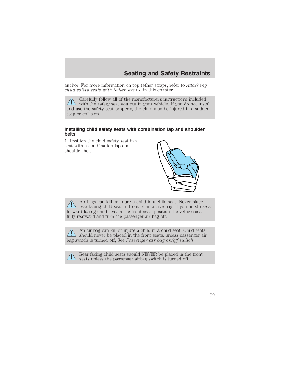 Seating and safety restraints | FORD 2003 Ranger v.1 User Manual | Page 99 / 248