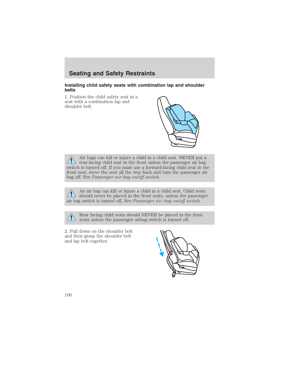 Seating and safety restraints | FORD 2003 Ranger v.2 User Manual | Page 100 / 248