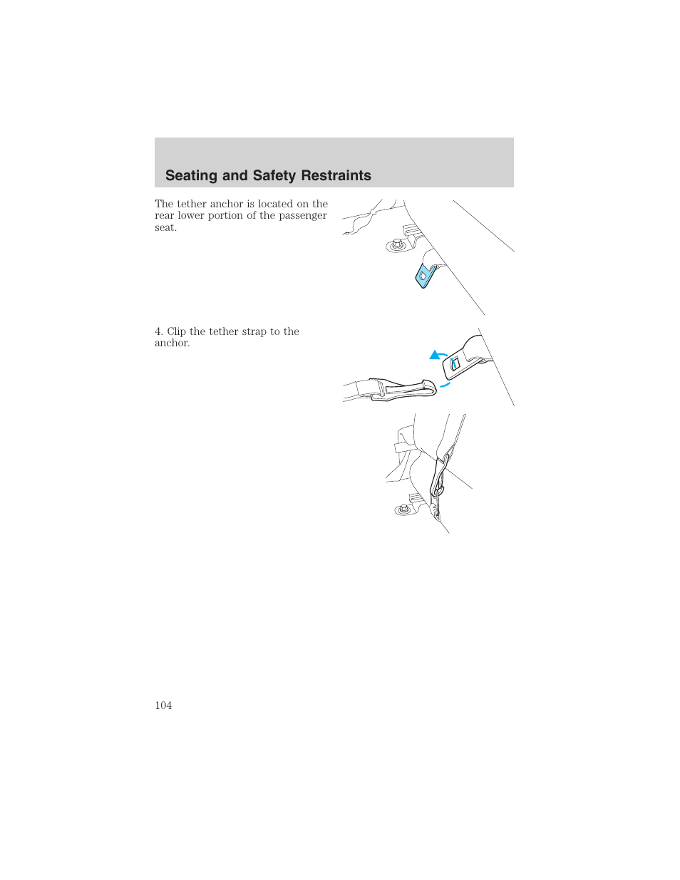 Seating and safety restraints | FORD 2003 Ranger v.2 User Manual | Page 104 / 248