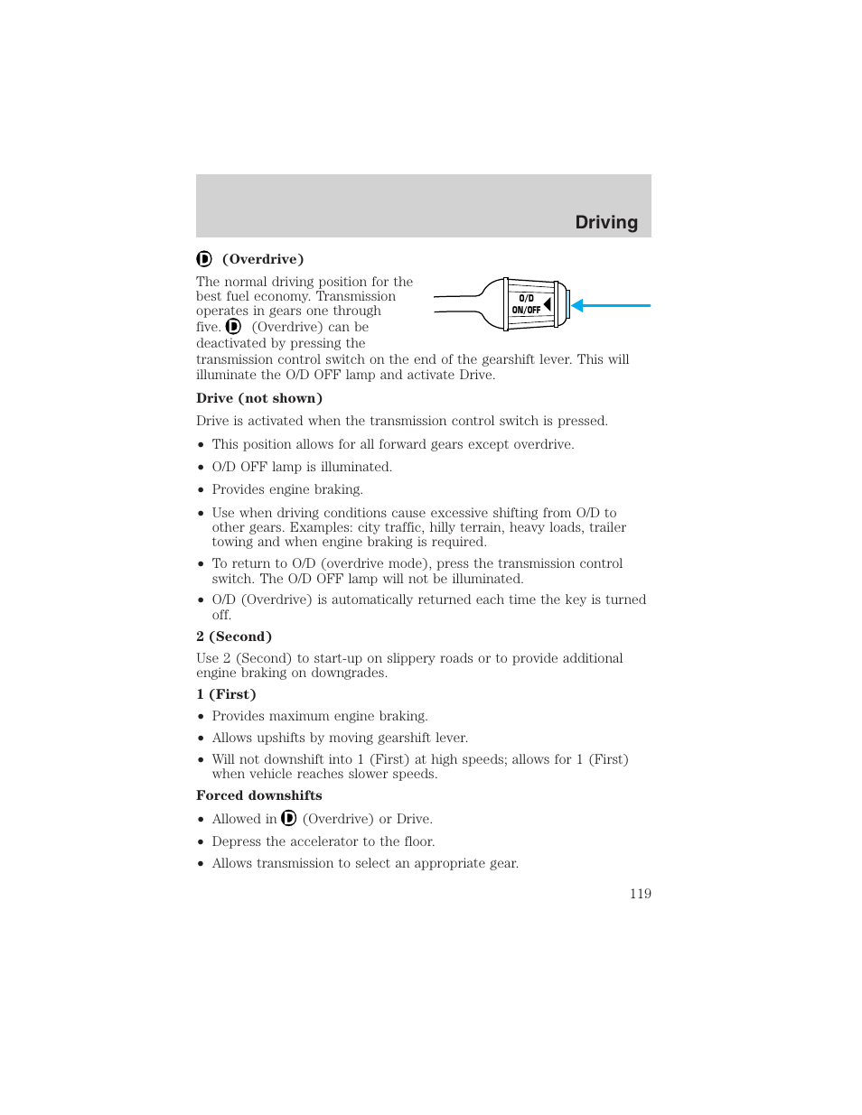 Driving | FORD 2003 Ranger v.2 User Manual | Page 119 / 248