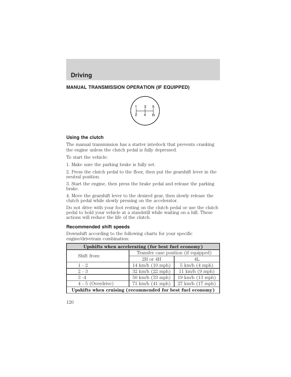 Driving | FORD 2003 Ranger v.2 User Manual | Page 120 / 248