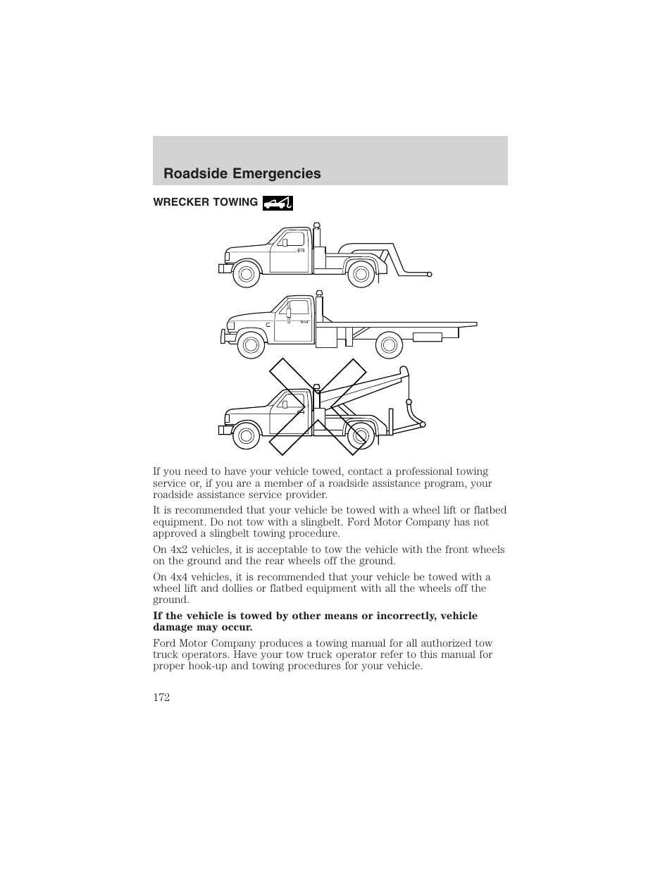 Roadside emergencies | FORD 2003 Ranger v.2 User Manual | Page 172 / 248