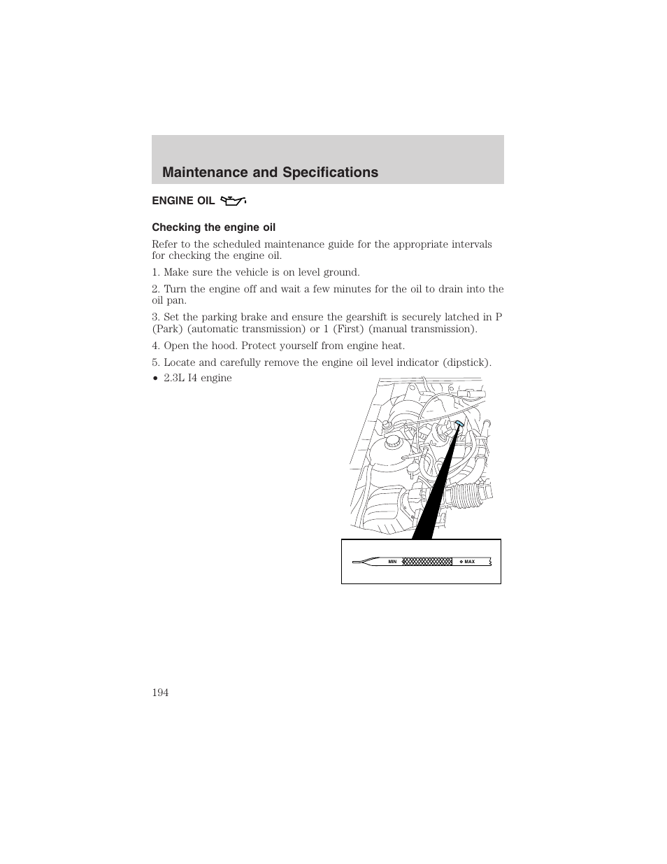 Maintenance and specifications | FORD 2003 Ranger v.2 User Manual | Page 194 / 248