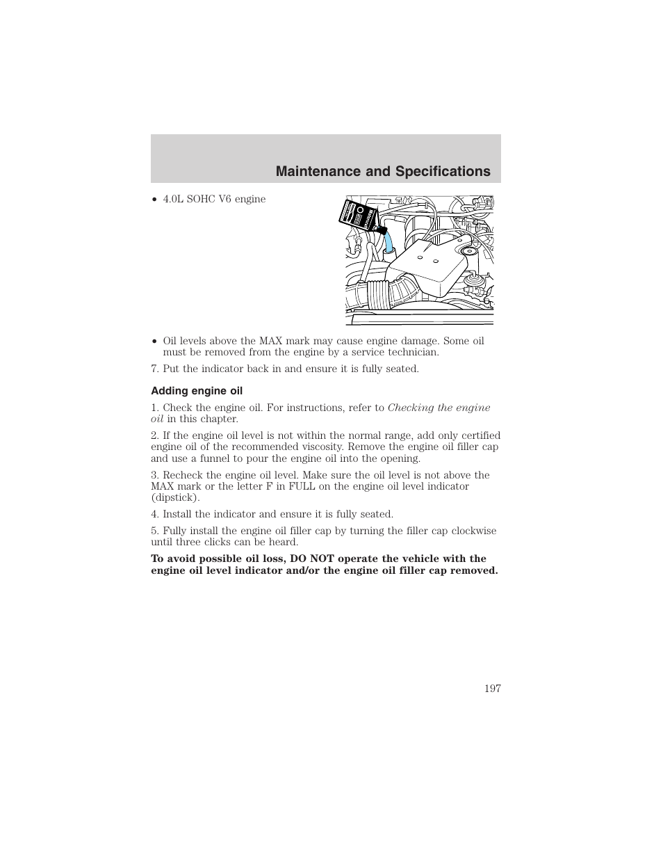 Maintenance and specifications | FORD 2003 Ranger v.2 User Manual | Page 197 / 248