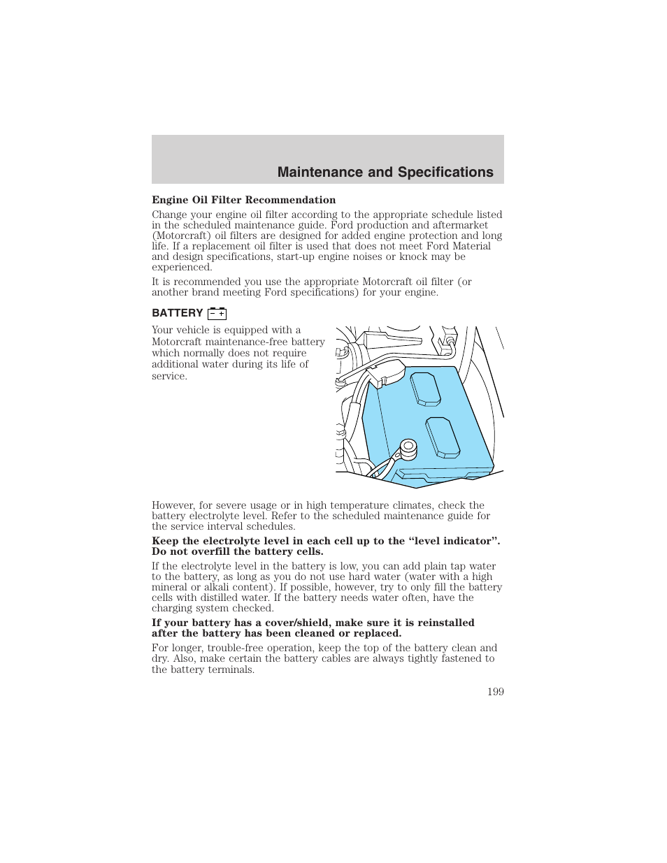 Maintenance and specifications | FORD 2003 Ranger v.2 User Manual | Page 199 / 248